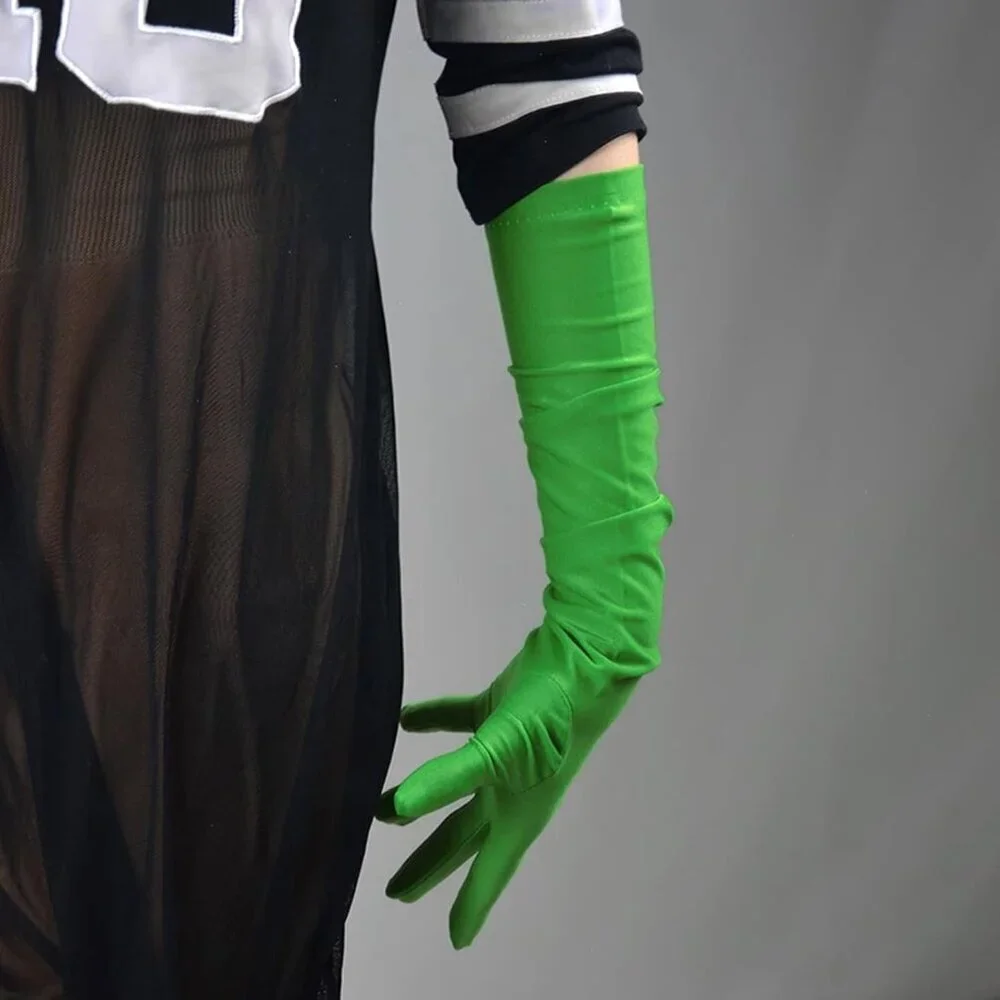 Long Green Gloves Spandex Costume Accessory for Cosplay Halloween Party